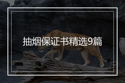 抽烟保证书精选9篇