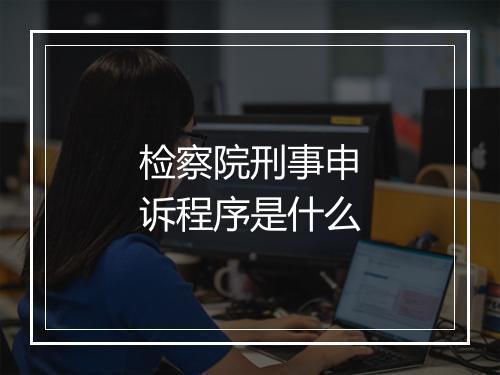 检察院刑事申诉程序是什么