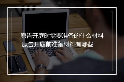 原告开庭时需要准备的什么材料,原告开庭前准备材料有哪些
