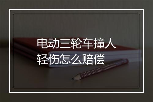 电动三轮车撞人轻伤怎么赔偿