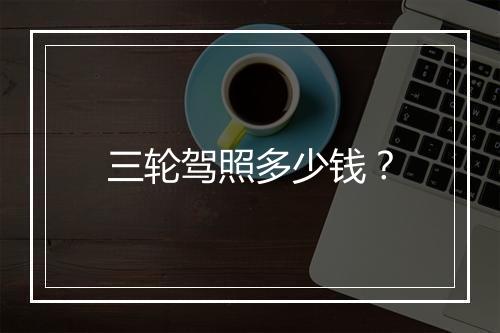 三轮驾照多少钱？