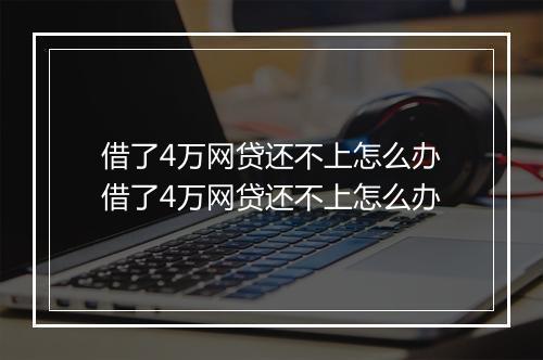 借了4万网贷还不上怎么办借了4万网贷还不上怎么办