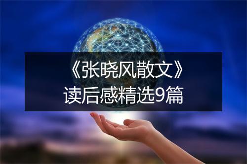 《张晓风散文》读后感精选9篇