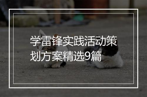 学雷锋实践活动策划方案精选9篇
