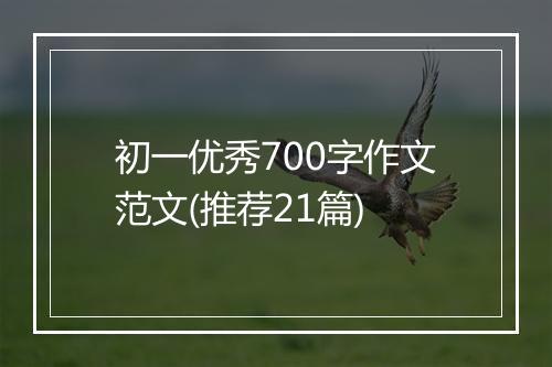 初一优秀700字作文范文(推荐21篇)