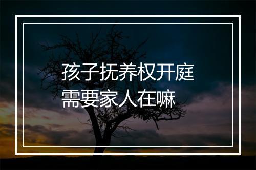 孩子抚养权开庭需要家人在嘛