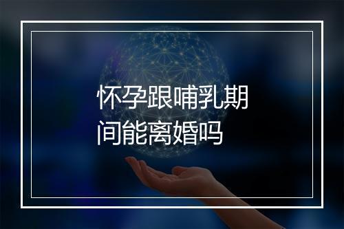 怀孕跟哺乳期间能离婚吗
