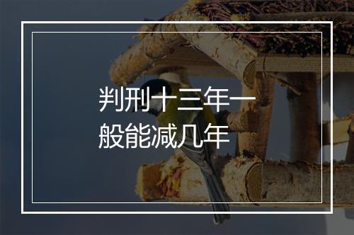 判刑十三年一般能减几年