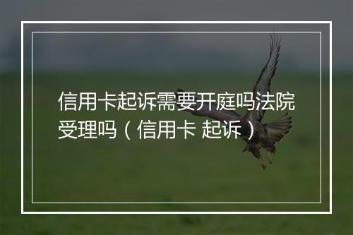 信用卡起诉需要开庭吗法院受理吗（信用卡 起诉）