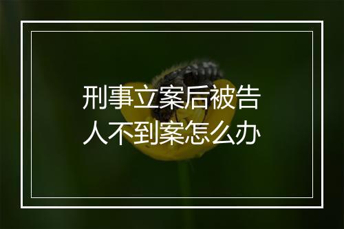 刑事立案后被告人不到案怎么办