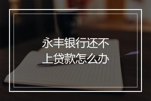 永丰银行还不上贷款怎么办