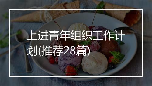 上进青年组织工作计划(推荐28篇)