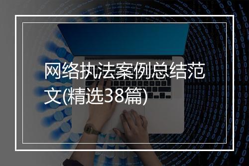 网络执法案例总结范文(精选38篇)