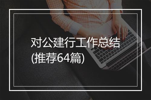 对公建行工作总结(推荐64篇)