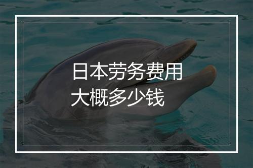 日本劳务费用大概多少钱