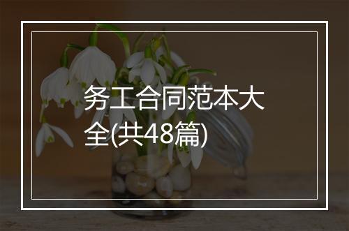 务工合同范本大全(共48篇)