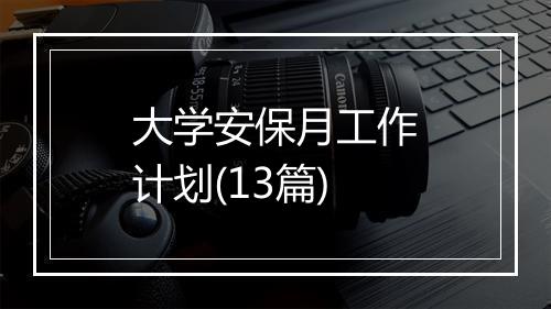大学安保月工作计划(13篇)