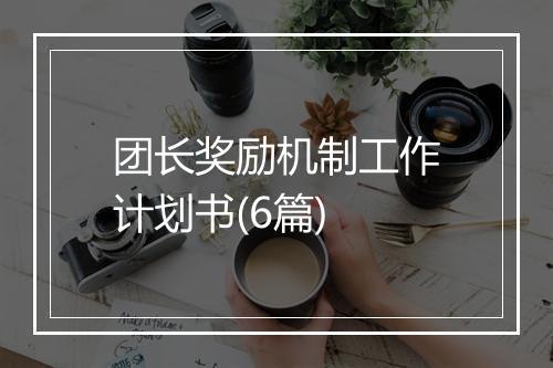 团长奖励机制工作计划书(6篇)