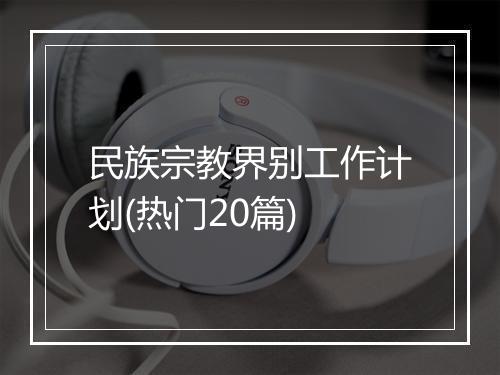民族宗教界别工作计划(热门20篇)