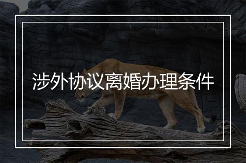 涉外协议离婚办理条件
