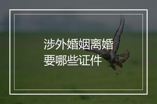 涉外婚姻离婚要哪些证件