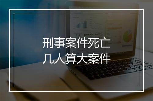 刑事案件死亡几人算大案件