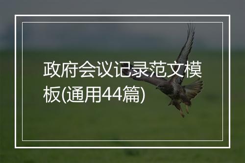 政府会议记录范文模板(通用44篇)