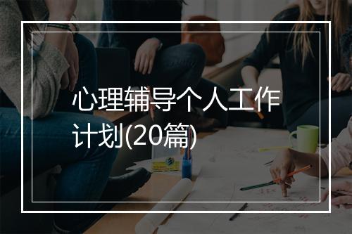 心理辅导个人工作计划(20篇)