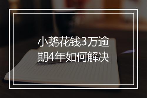 小鹅花钱3万逾期4年如何解决