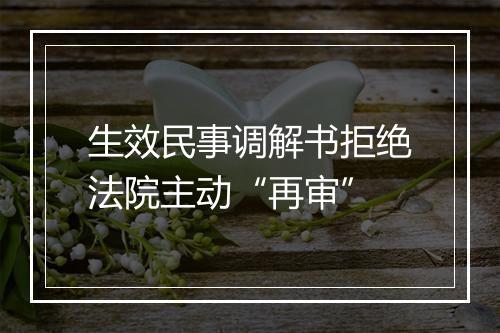 生效民事调解书拒绝法院主动“再审”