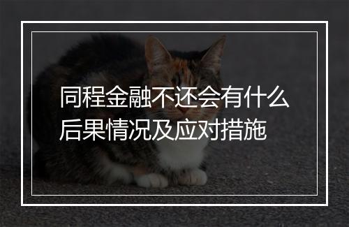同程金融不还会有什么后果情况及应对措施