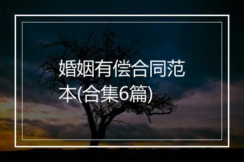 婚姻有偿合同范本(合集6篇)