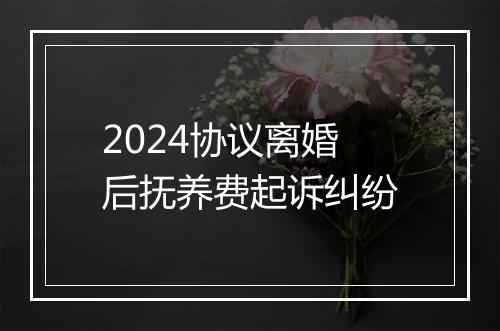 2024协议离婚后抚养费起诉纠纷