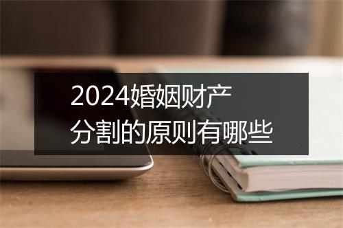 2024婚姻财产分割的原则有哪些