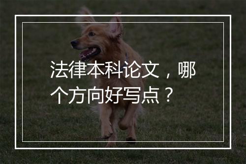 法律本科论文，哪个方向好写点？
