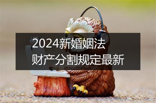 2024新婚姻法财产分割规定最新