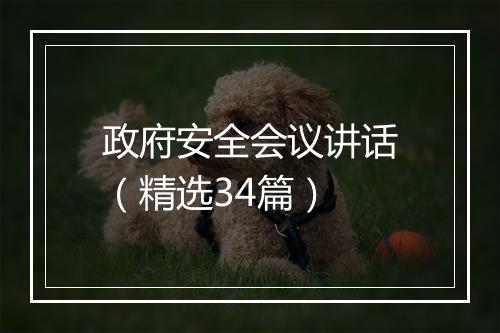 政府安全会议讲话（精选34篇）