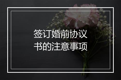 签订婚前协议书的注意事项