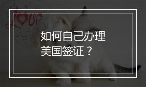 如何自己办理美国签证？
