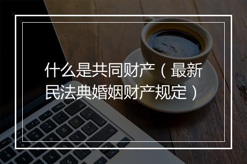 什么是共同财产（最新民法典婚姻财产规定）