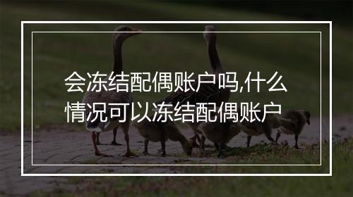 会冻结配偶账户吗,什么情况可以冻结配偶账户