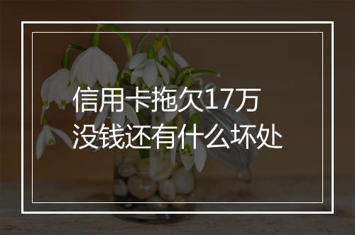 信用卡拖欠17万没钱还有什么坏处