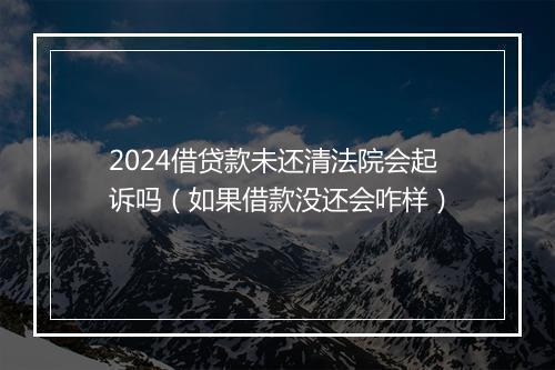 2024借贷款未还清法院会起诉吗（如果借款没还会咋样）