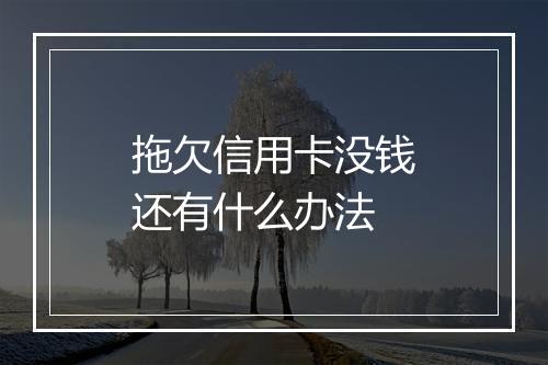 拖欠信用卡没钱还有什么办法