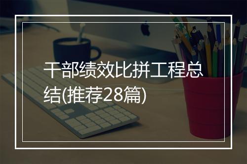 干部绩效比拼工程总结(推荐28篇)
