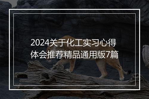 2024关于化工实习心得体会推荐精品通用版7篇