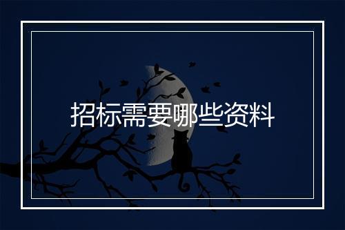 招标需要哪些资料