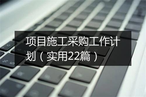项目施工采购工作计划（实用22篇）