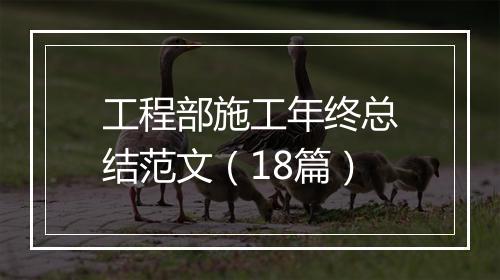 工程部施工年终总结范文（18篇）