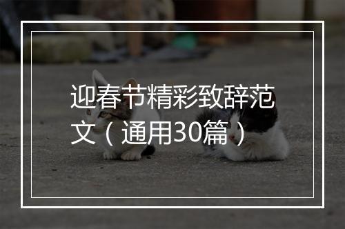 迎春节精彩致辞范文（通用30篇）
